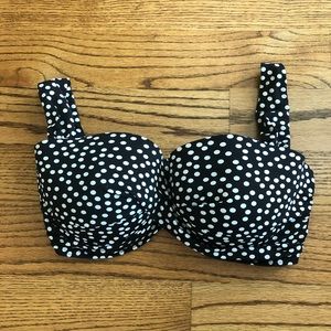 Lands’ End Bikini Top | Sz 10 | Black & White Dots